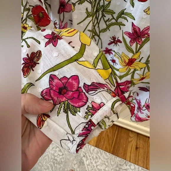 Talbots Floral Blouse - White, Pink, Yellow, Green - Picture 5 of 13